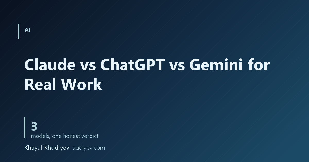 Claude vs ChatGPT vs Gemini for Real Work